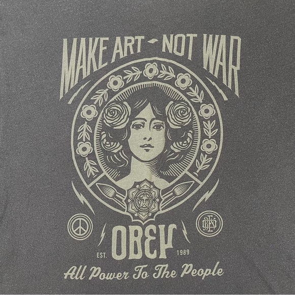 Obey Make Art Not War Graphic T-Shirt - Picture 2 of 6
